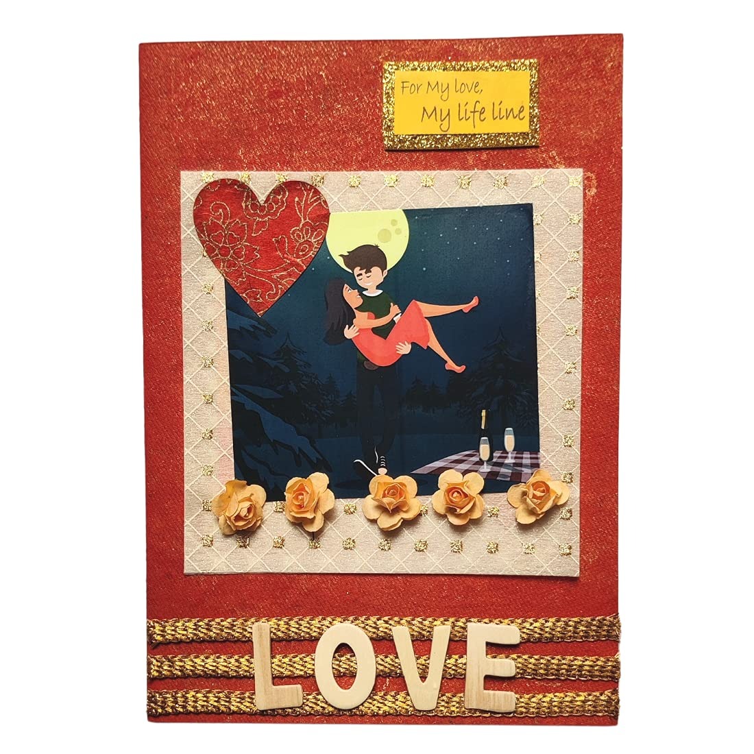 Handmade Love Greeting Card for Husband Wife Boyfriend Girlfriend on birthday Anniversary Valentine's Day