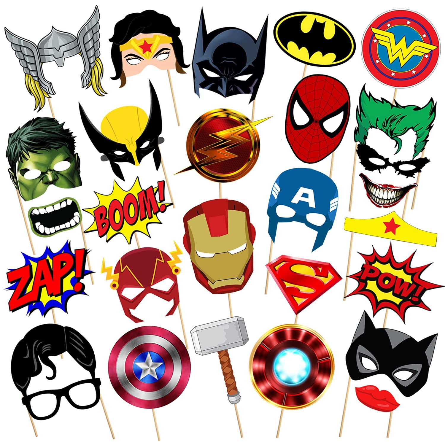 Super Heros photo booth props