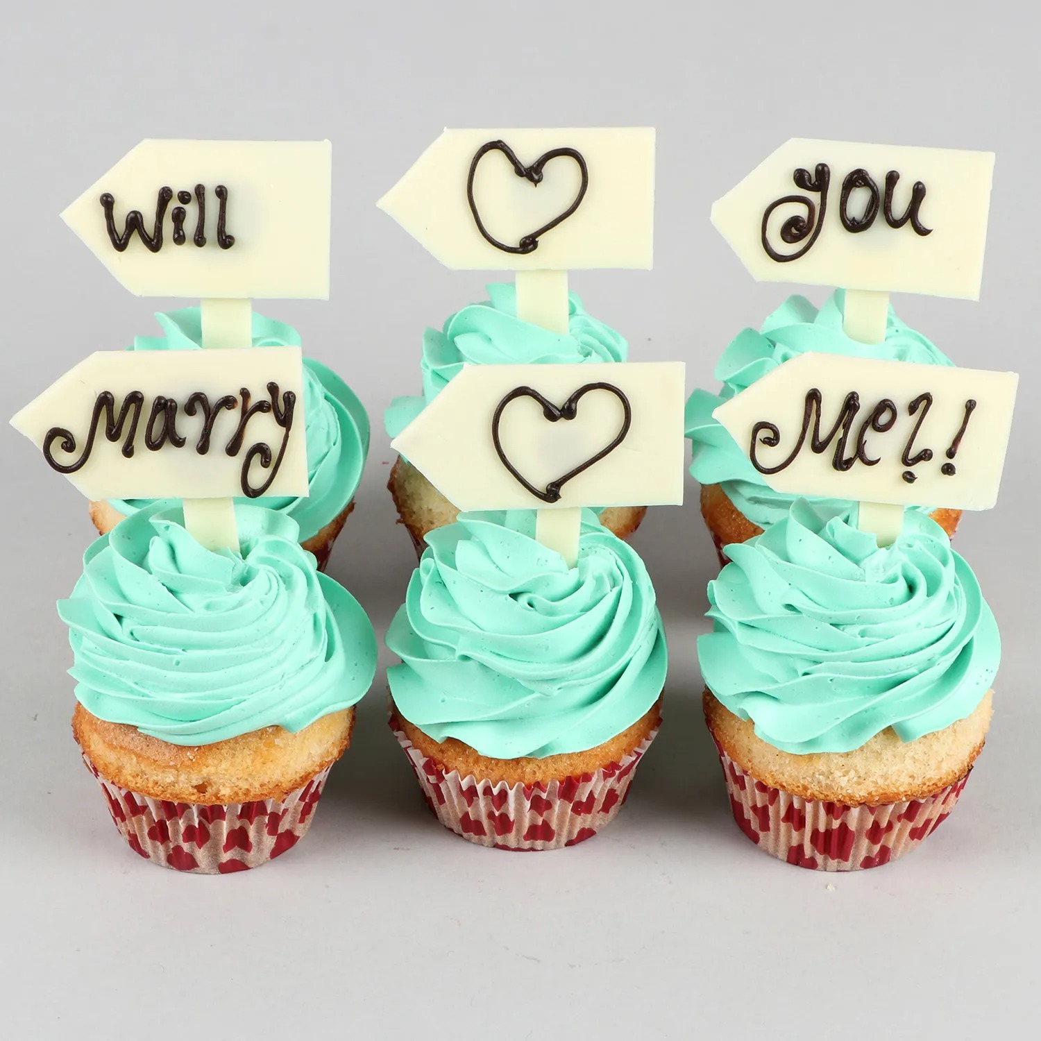 Propose With Vanilla Cream Cup Cakes Set of 6