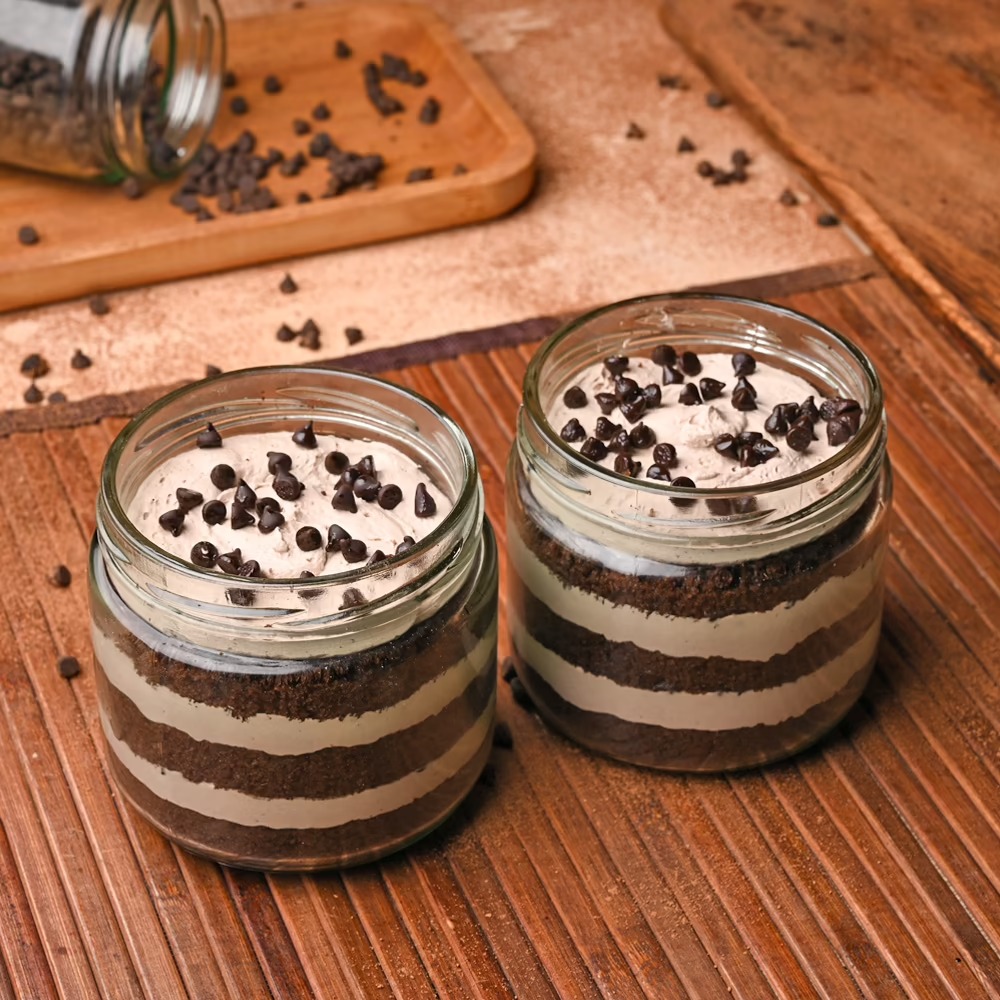 Two Chocolate Chip Jar Cake